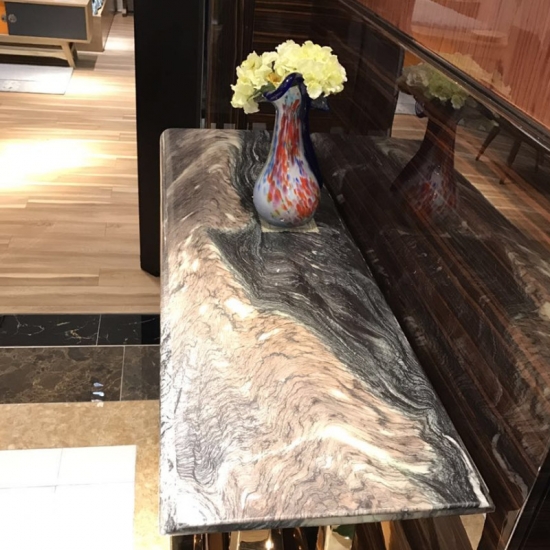 Black marble table top